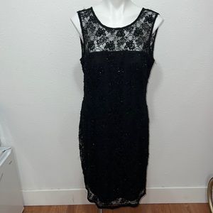 Simply Liliana Black Beaded Elegant Dress Sz 16
